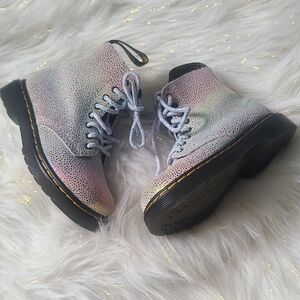 Dr Martens Pascal Iridescent Kids Multi Color Boots Size 7